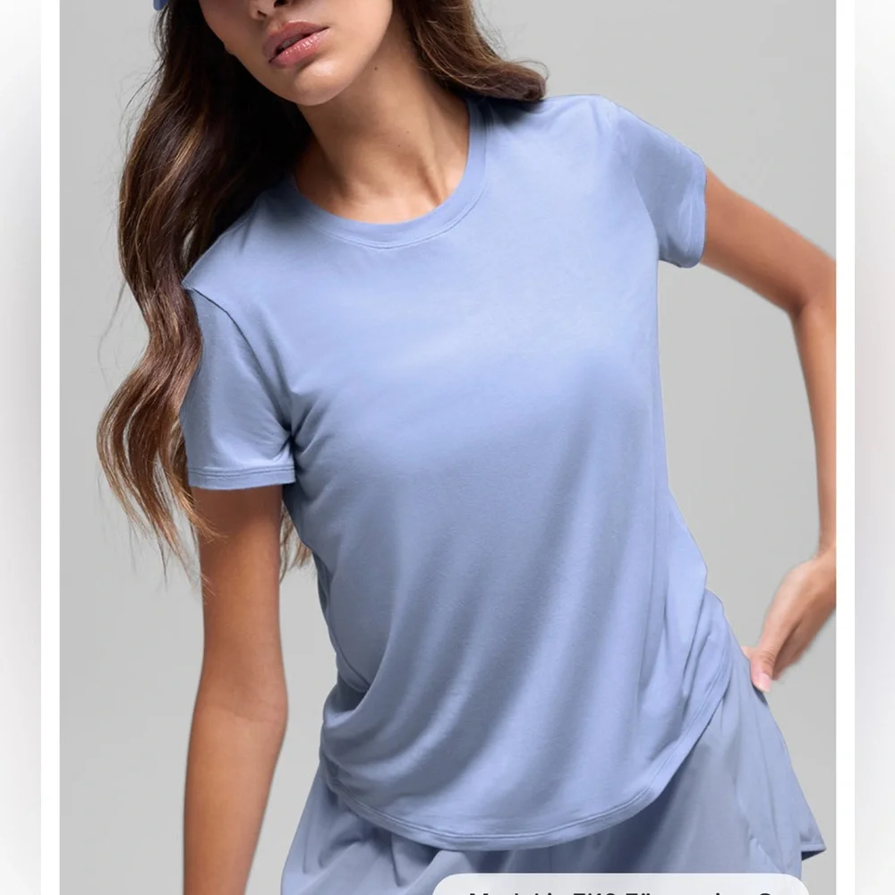ALO All Day Short Sleeve tee winter‎ frost NWT SIZE Small